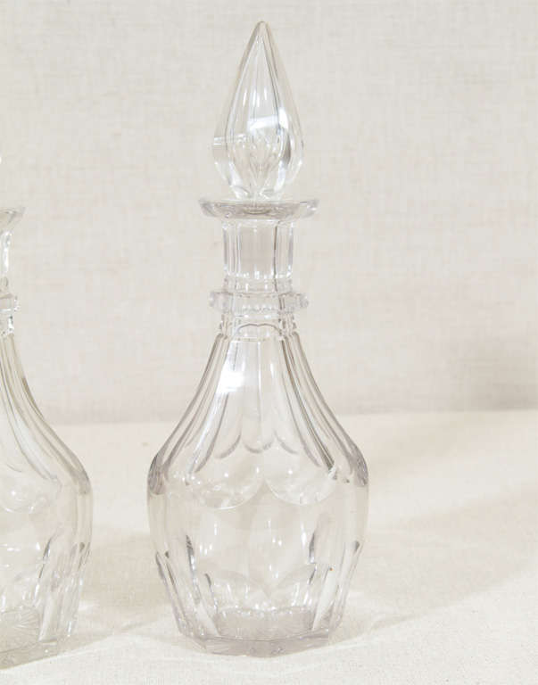 Pair Cut Glass Decanters, England, Mid 19th Century 1